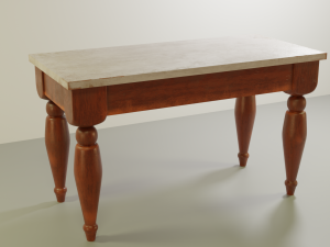 Interior Wood Table 3D मॉडल