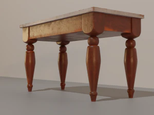 Interior Wood Table 3D Model