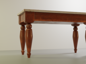 Interior Wood Table 3D मॉडल