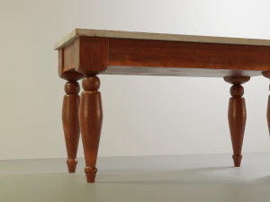 Interior Wood Table 3D Model