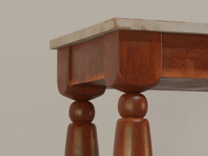 Interior Wood Table 3D Model