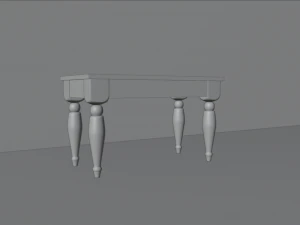 Interior Wood Table 3D Model