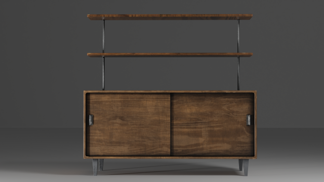 Wooden Desk 3D Model .c4d .max .obj .3ds .fbx .stl .blend 