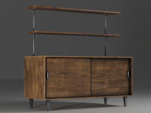 Wooden Desk 3D Model