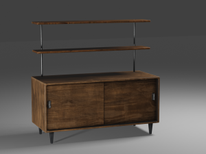 Wooden Desk 3D Model