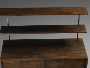 Wooden Desk 3D Model