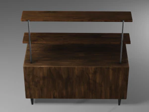 Wooden Desk 3D Model