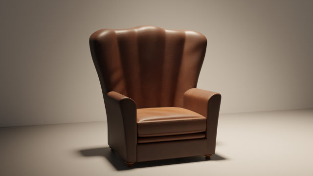 Old Leather Umchair 3Dモデル .c4d .max .obj .3ds .fbx .stl .blend 