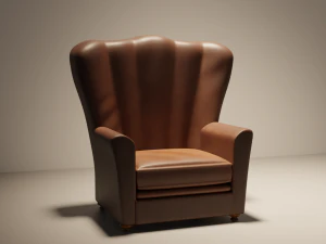Old Leather Umchair 3D Model