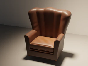 Old Leather Umchair 3D Model