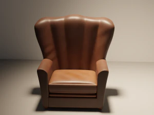 Old Leather Umchair 3D Model
