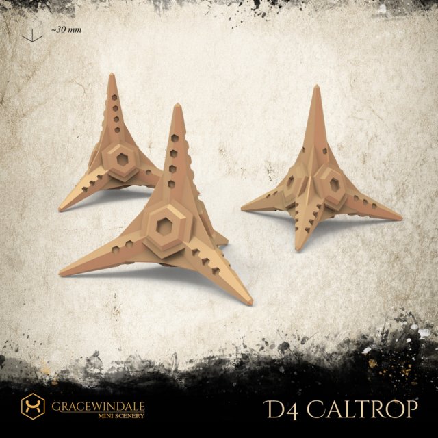 Caltrop D4 Die 3D 프린트 모델 .c4d .max .obj .3ds .fbx .stl .blend 