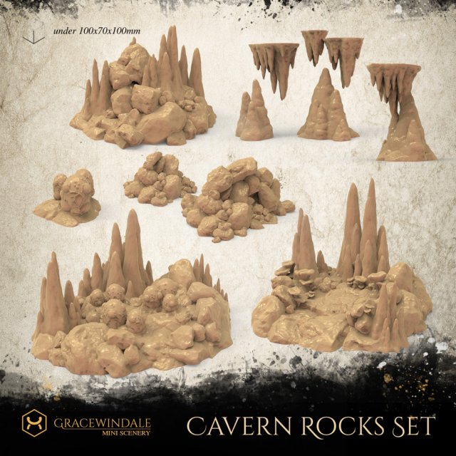 Cave Rocks Set 3Dプリントモデル .c4d .max .obj .3ds .fbx .stl .blend 