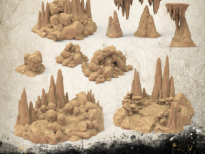 Cave Rocks Set 3D Print Model