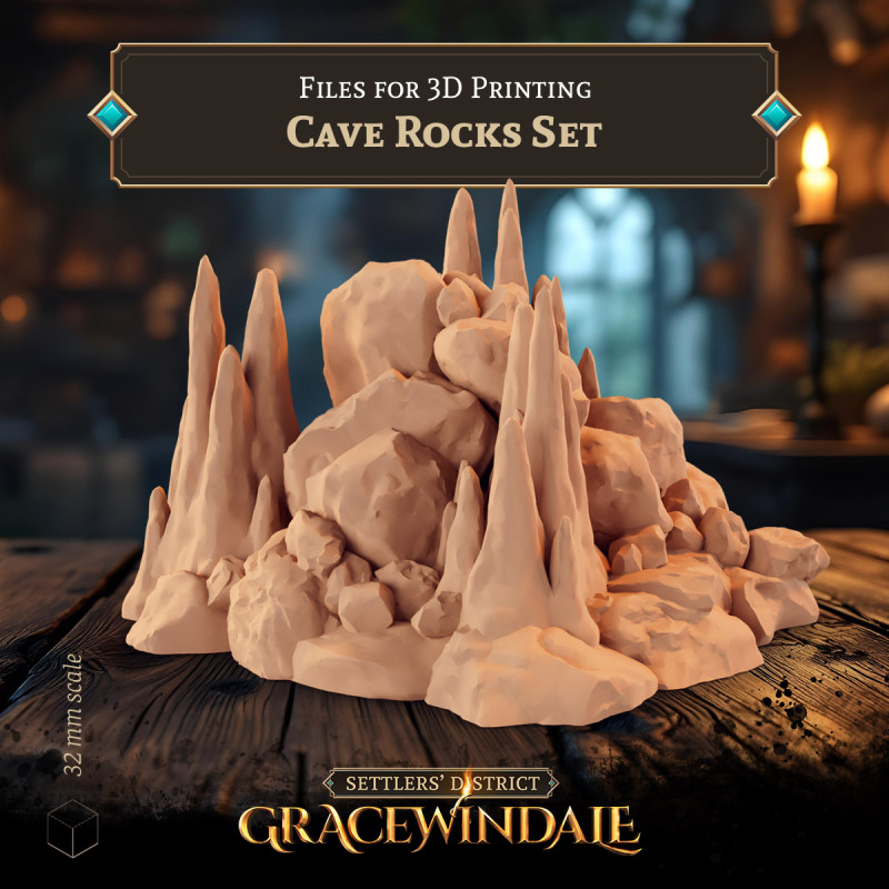 Cave Rocks Set Modelo de Impressão 3D .c4d .max .obj .3ds .fbx .stl .blend