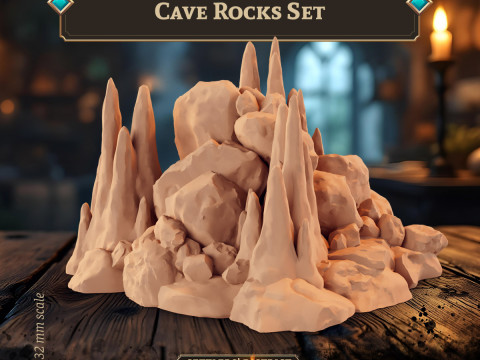 Cave Rocks Set Modèles 3D en vedette