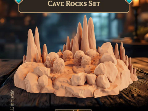 Cave Rocks Set 3D Print Model