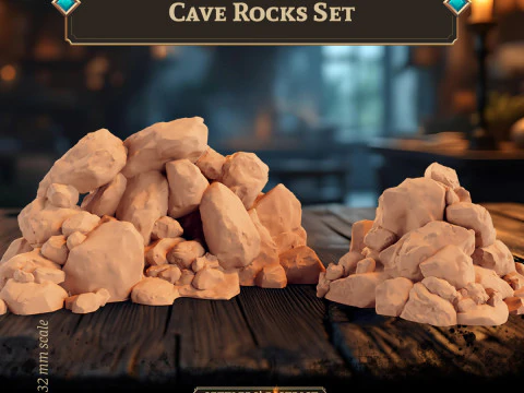 Cave Rocks Set 3D Print Model