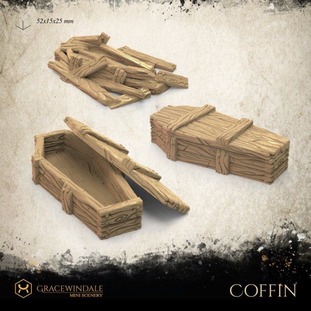 Coffin 3D Print Model .c4d .max .obj .3ds .fbx .stl .blend