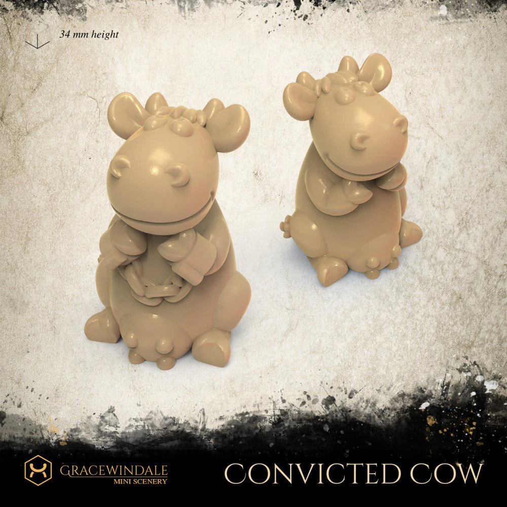 Convicted Cow 3D Print Model .c4d .max .obj .3ds .fbx .stl .blend