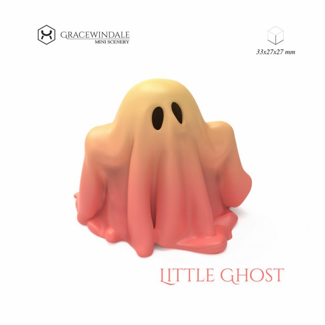 Little Ghost Model Cetak 3D .c4d .max .obj .3ds .fbx .stl .blend 