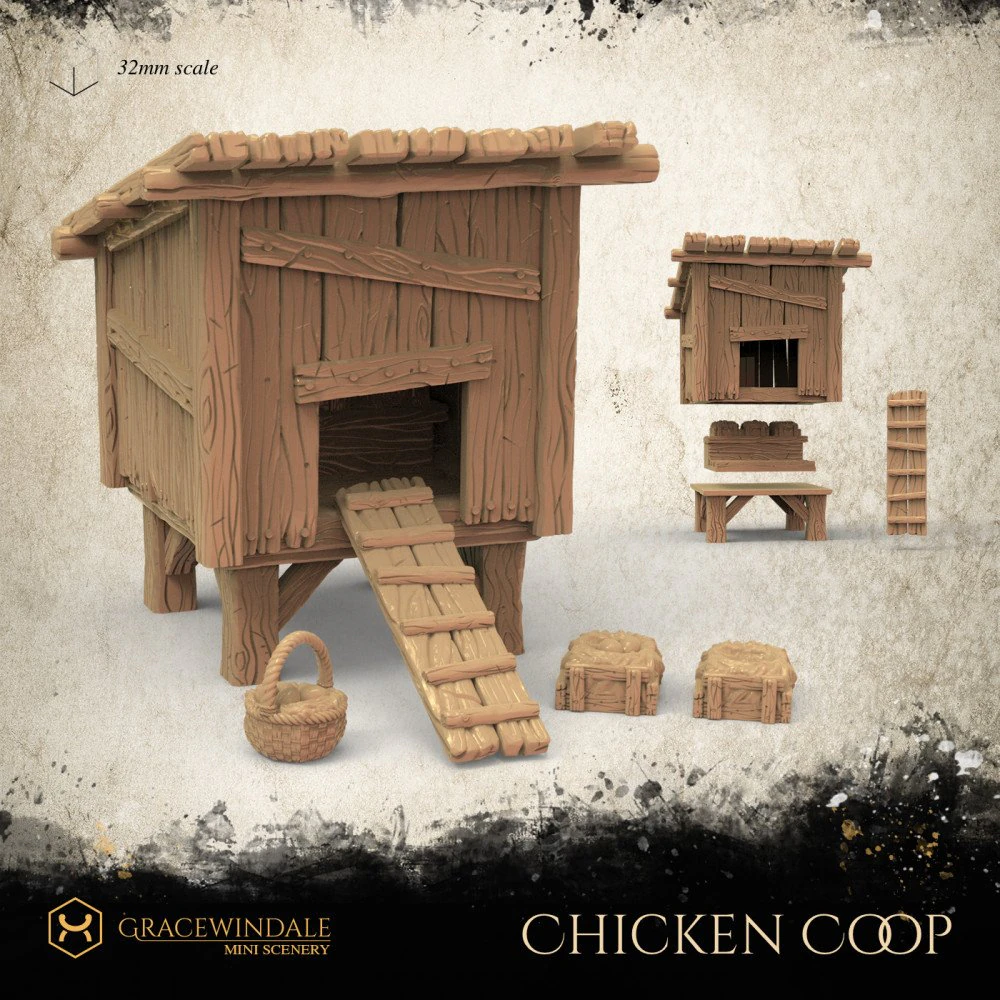 Chicken Coop 3D Print Model .c4d .max .obj .3ds .fbx .stl .blend 