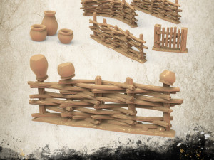 Wattle Fence 3D Print Model