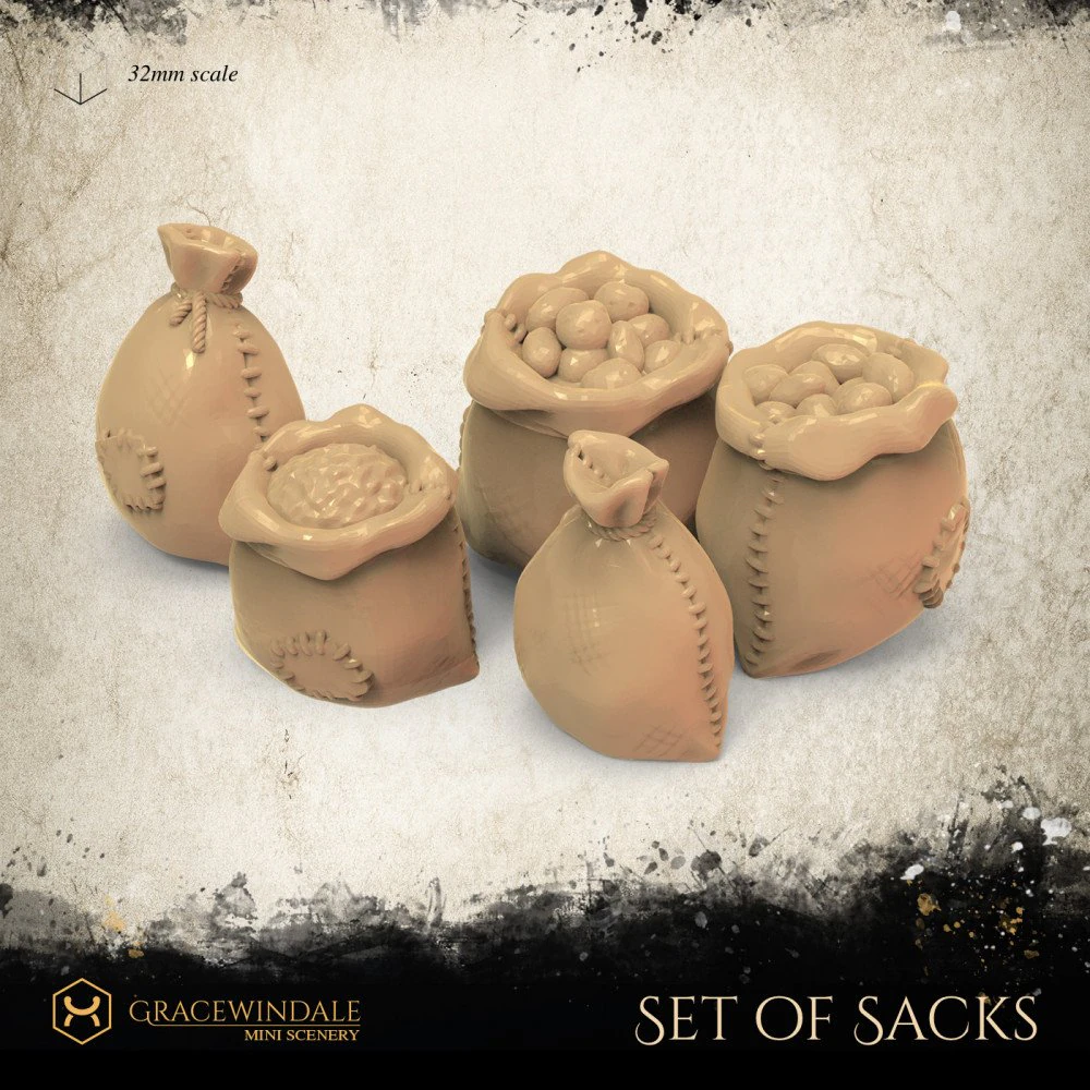 Set of Sacks 3D Print Model .c4d .max .obj .3ds .fbx .stl .blend 