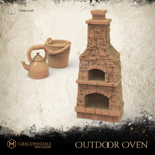 Outdoor Oven 3D Print Model .c4d .max .obj .3ds .fbx .stl .blend 