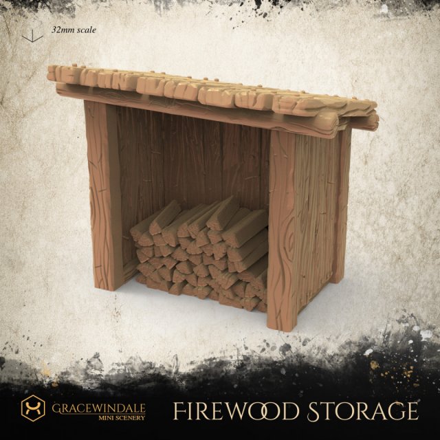 Firewood Storage 3D 打印模型 .c4d .max .obj .3ds .fbx .stl .blend 