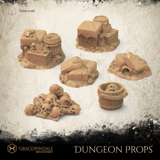 Dungeon Props Modelo de Impressão 3D .c4d .max .obj .3ds .fbx .stl .blend 