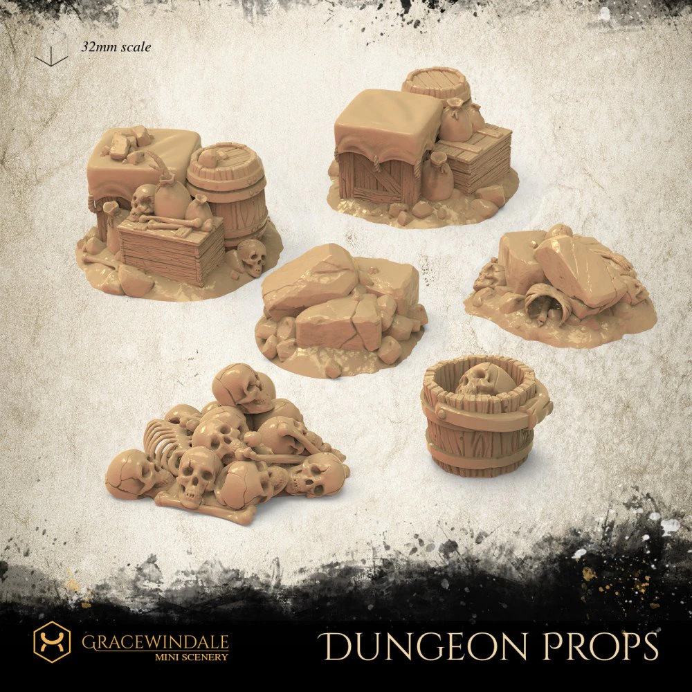 Dungeon Props 3D Print Model .c4d .max .obj .3ds .fbx .stl .blend