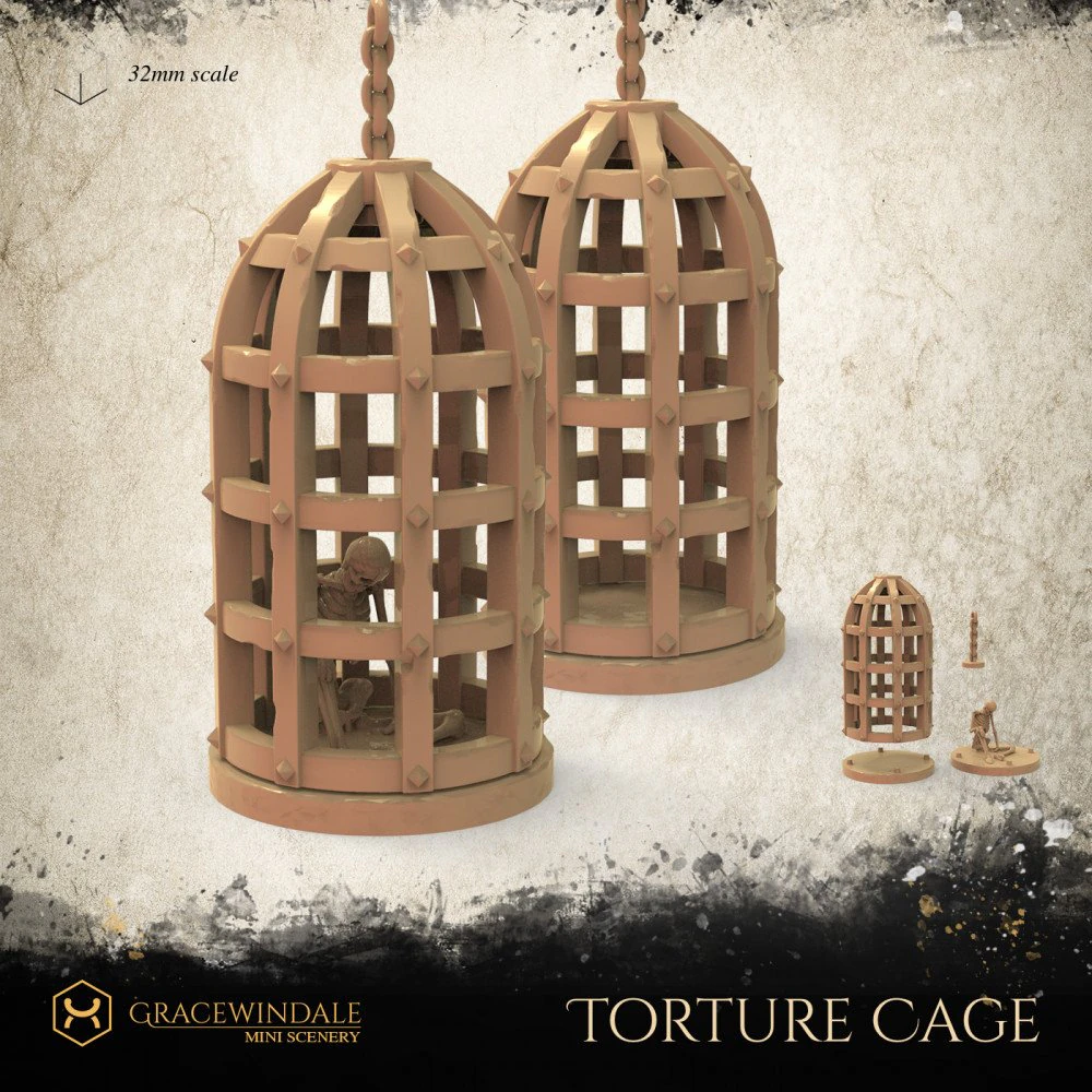 Torture Cage 3D Print Model .c4d .max .obj .3ds .fbx .stl .blend 