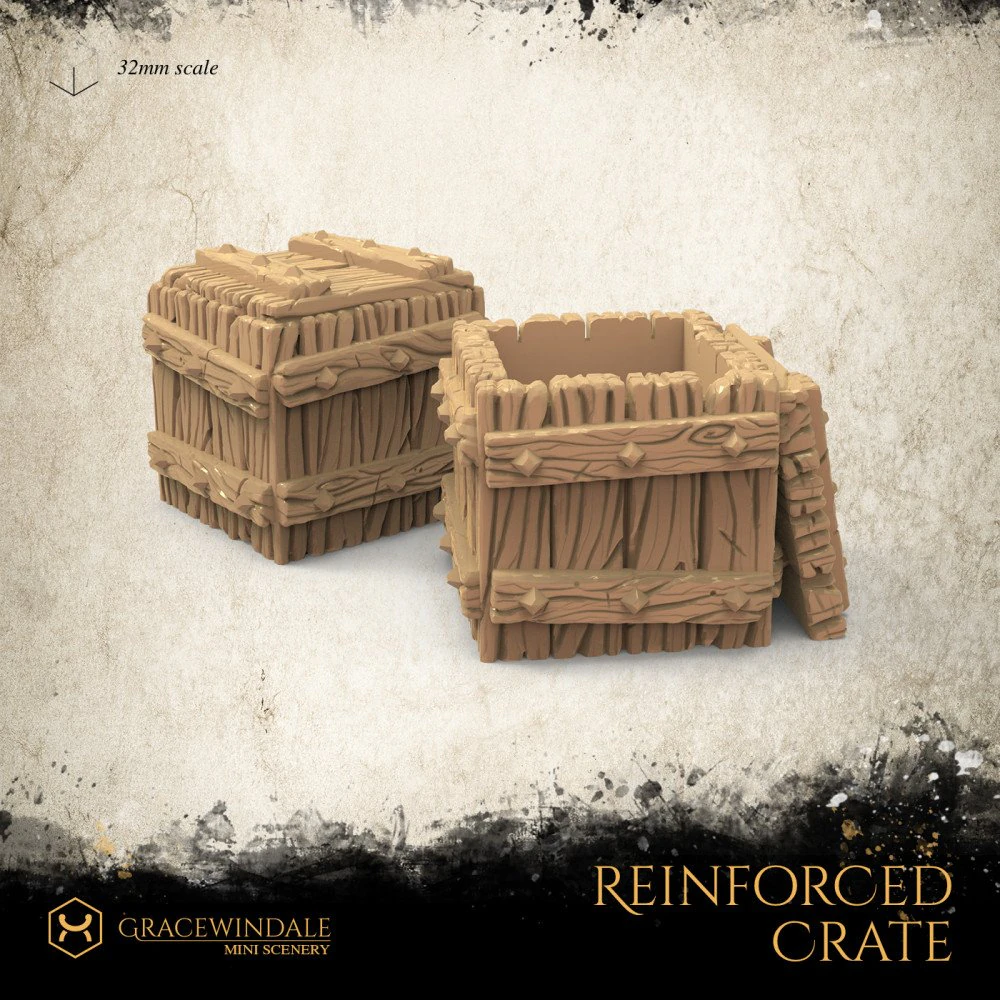 Reinforced Crate 3D Print Model .c4d .max .obj .3ds .fbx .stl .blend 