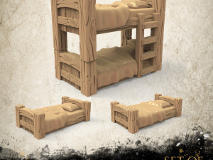 Set of Barracks Beds 3Dプリントモデル