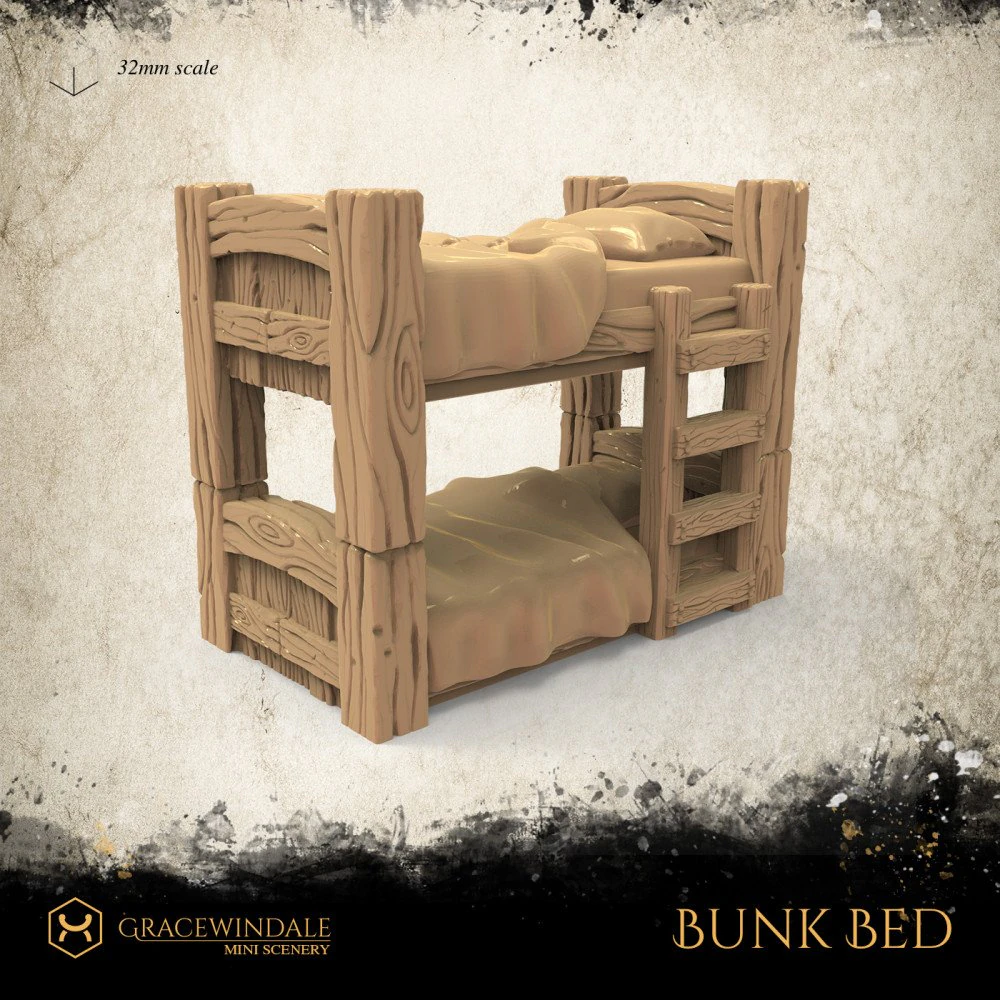 Bunk Bed 3D Print Model .c4d .max .obj .3ds .fbx .stl .blend 