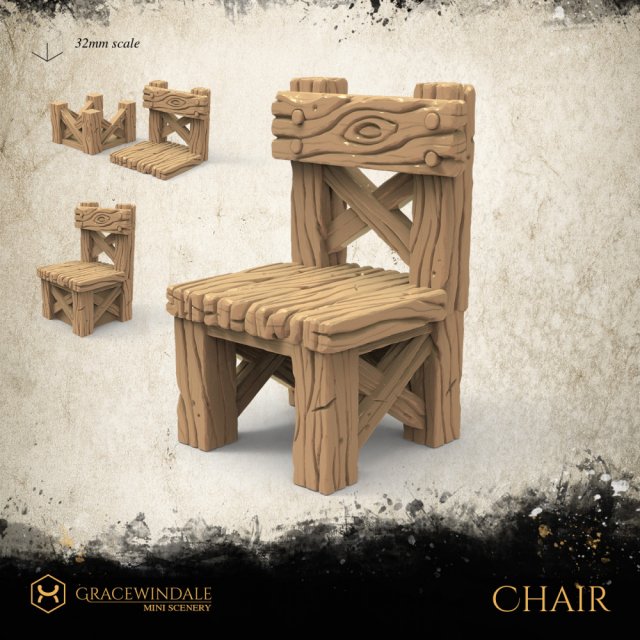 Simple Chair 3D 프린트 모델 .c4d .max .obj .3ds .fbx .stl .blend 