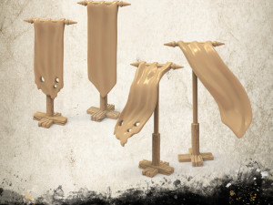 Set of Banners 3D Print Model