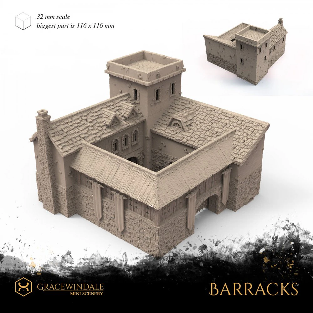 Barracks 3D Print Model .c4d .max .obj .3ds .fbx .stl .blend