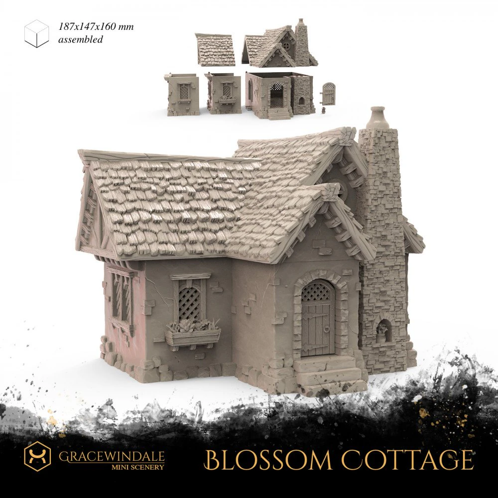 Blossom Cottage 3D Print Model .c4d .max .obj .3ds .fbx .stl .blend
