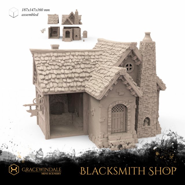 Blacksmith Shop 3D Print Model .c4d .max .obj .3ds .fbx .stl .blend 