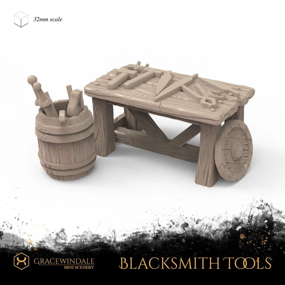 Blacksmith Tools 3D Print Model .c4d .max .obj .3ds .fbx .stl .blend 
