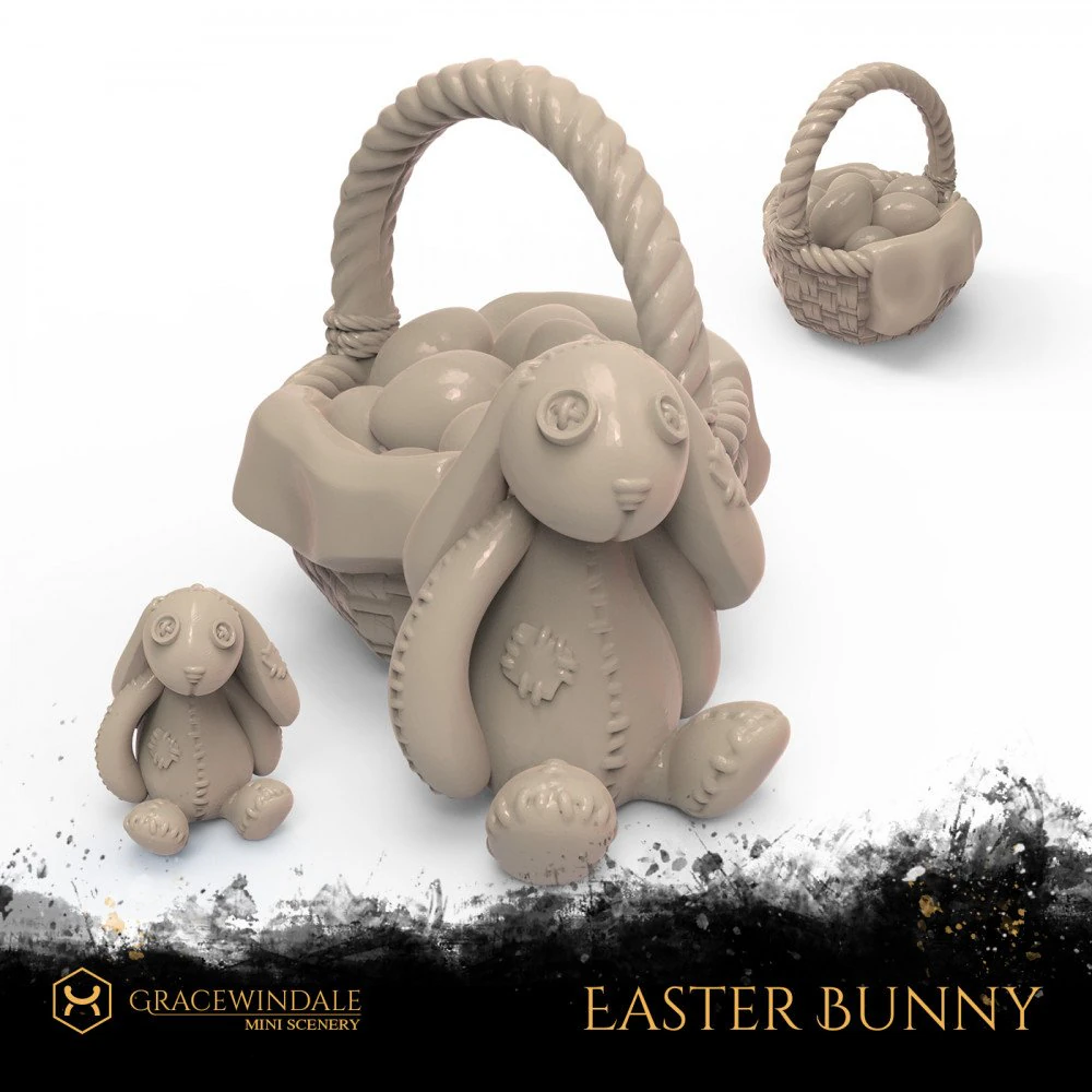 Easter Bunny Eggs 3D Print Model .c4d .max .obj .3ds .fbx .stl .blend 