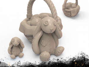 Easter Bunny Eggs 3D Print Model