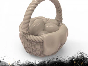 Easter Bunny Eggs 3D Print Model