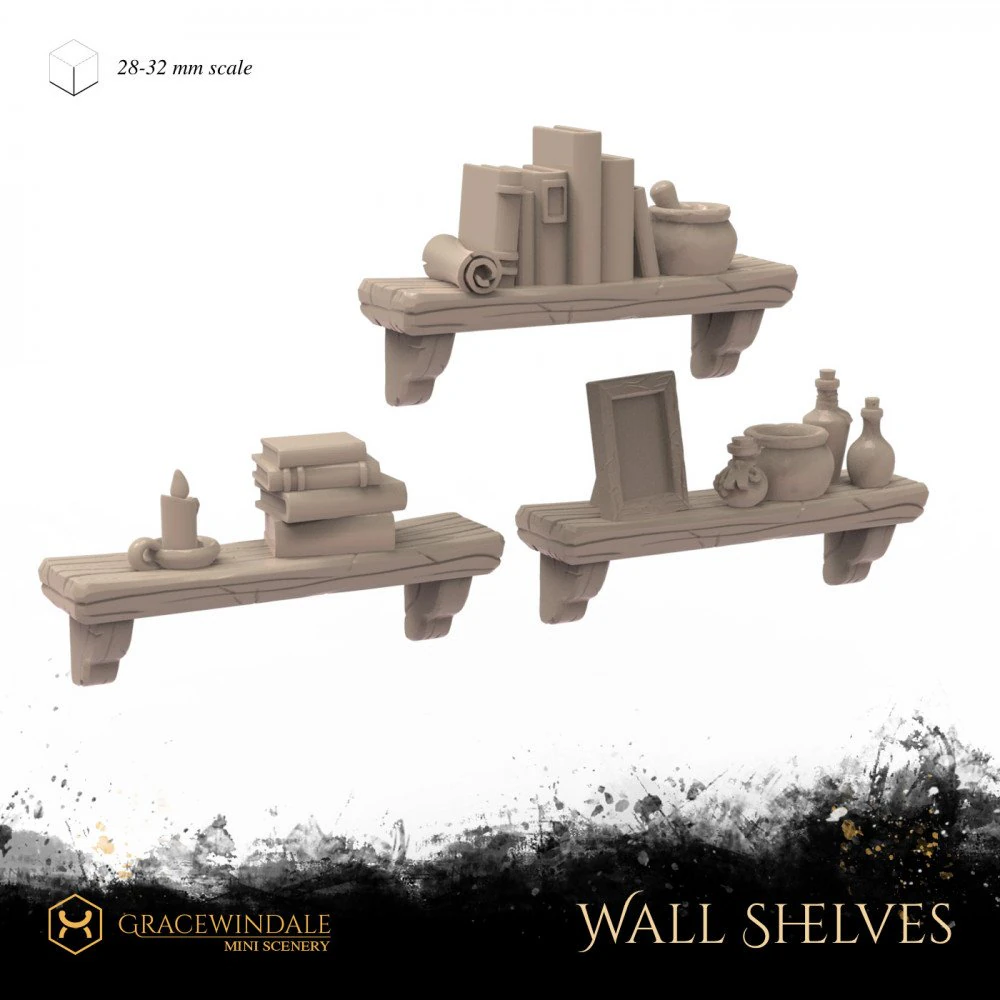 Wall Shelves 3D Print Model .c4d .max .obj .3ds .fbx .stl .blend 