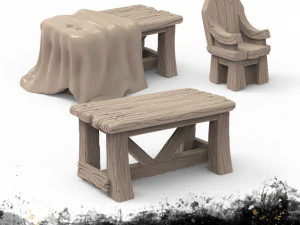 Dining Set 3D Print Model