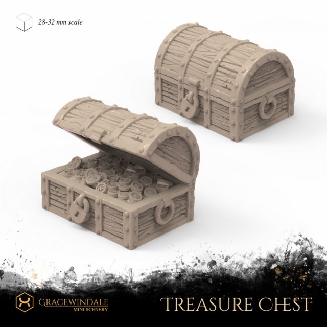 Treasure Chest Model do druku 3D .c4d .max .obj .3ds .fbx .stl .blend 