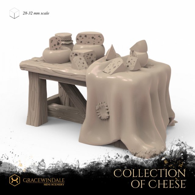 Collection of Cheeses 3D प्रिंट मॉडल .c4d .max .obj .3ds .fbx .stl .blend 