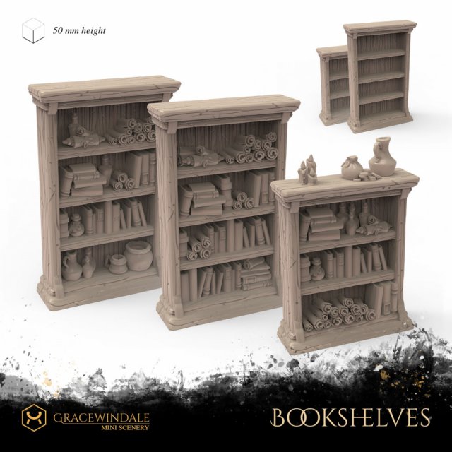 Bookshelves 3D 프린트 모델 .c4d .max .obj .3ds .fbx .stl .blend 
